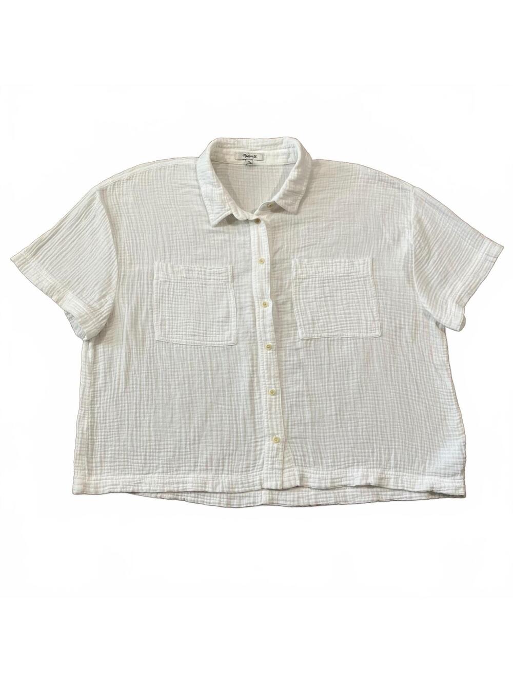 Madewell Lightspun Beachside Shirt White Size XL